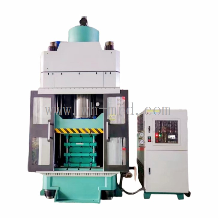 Hydraulic hot press for brake lining